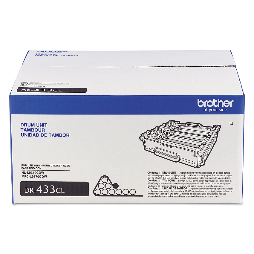 Brother DR433CL Drum Unit, 50,000 Page-Yield, Black/Cyan/Magenta/Yellow