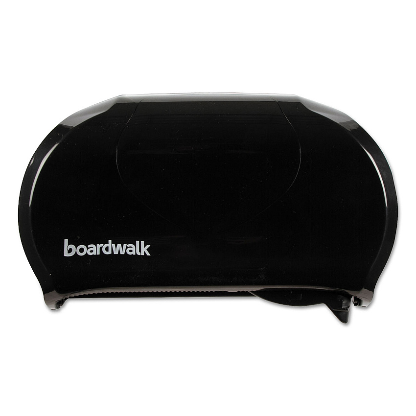 Boardwalk&reg; Standard Twin Toilet Paper Dispenser, 2 Rolls, Black (BWK1502)