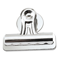 Universal Bulldog Magnetic Clips, Medium, Nickel, 12/Pack (UNV31261)