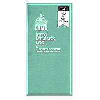 Dome Auto Mileage Log, One-Part (No Copies), 6.5 x 6.25, 32 Forms Total (770)