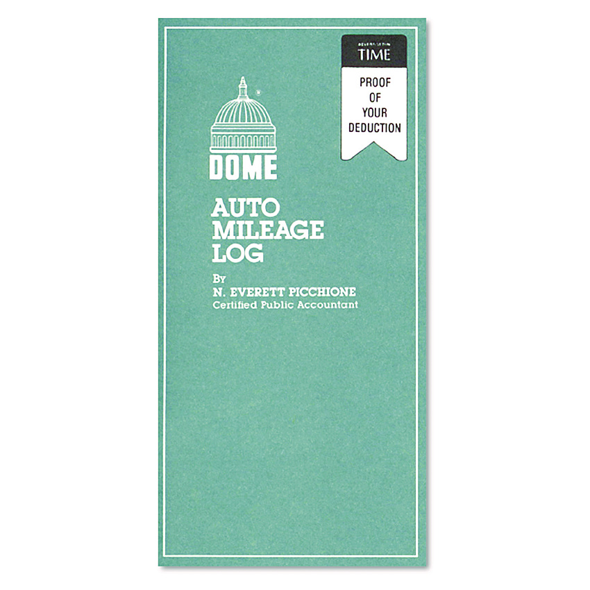 Dome Auto Mileage Log, One-Part (No Copies), 6.5 x 6.25, 32 Forms Total (770)