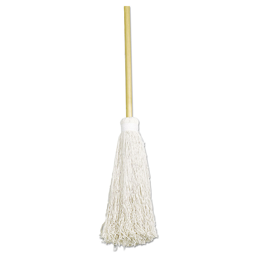 AbilityOne 7920002248726, SKILCRAFT Deck Swab, 17" White Cotton Head, 60" Natural Wood Handle