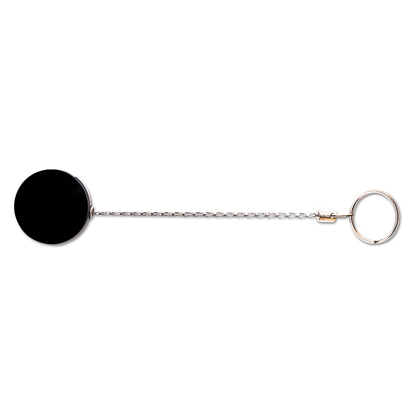 Advantus Heavy-Duty Retractable ID Card Reel, 18.5" Extension, Black/Chrome, 6/Pack (75545)