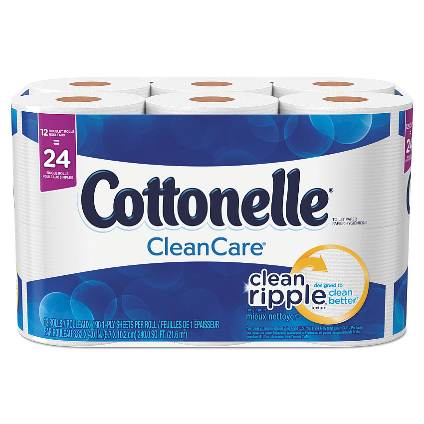 Cottonelle&reg; CleanCare Toilet Paper, 1-Ply, White, 170 Sheets, 12 Rolls (12456PK)