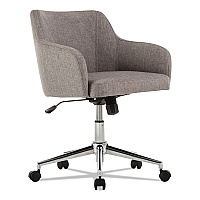 Alera Captain Series Mid-Back Chair, Supports Up to 275 lb, 17.5" to 20.5" Seat Height, Gray Tweed Seat/Back, Chrome Base (ALECS4251)