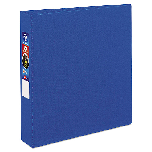 Avery Heavy-Duty Non-View Binder with DuraHinge and One Touch EZD Rings, 3 Rings, 1.5" Capacity, 11 x 8.5, Blue 1 1/2" Binder Capacity - Letter - 8 1/2" x 11" Sheet Size - 400 Sheet Capacity - 1.50" Ring(s) - Fastener(s): Ring - Pocket(s): 4, Inte (79885)
