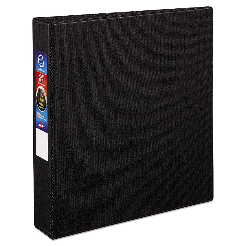Avery Heavy-Duty Non-View Binder with DuraHinge and One Touch EZD Rings, 3 Rings, 1.5" Capacity, 11 x 8.5, Black (79985)