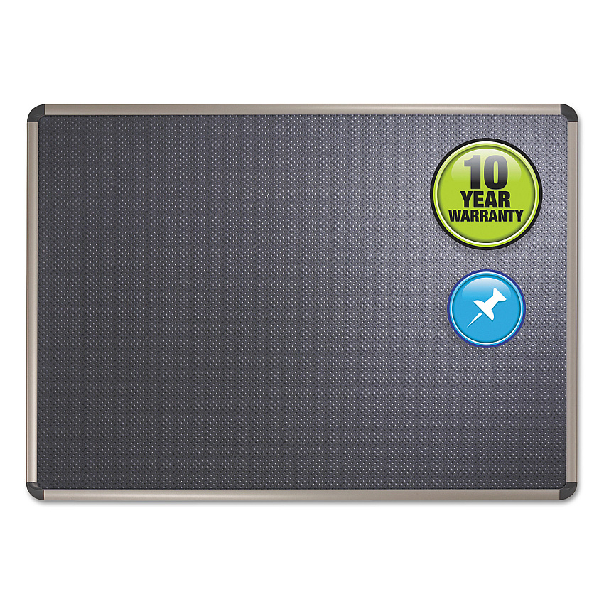 Quartet Prestige Euro-Style Embossed Foam Bulletin Board, 72 x 48, Black/Aluminum Frame (B367T)