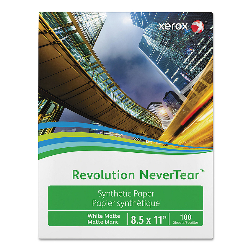Xerox Revolution NeverTear, 8 mil, 8.5 x 11, Smooth White, 500/Ream (3R20176)