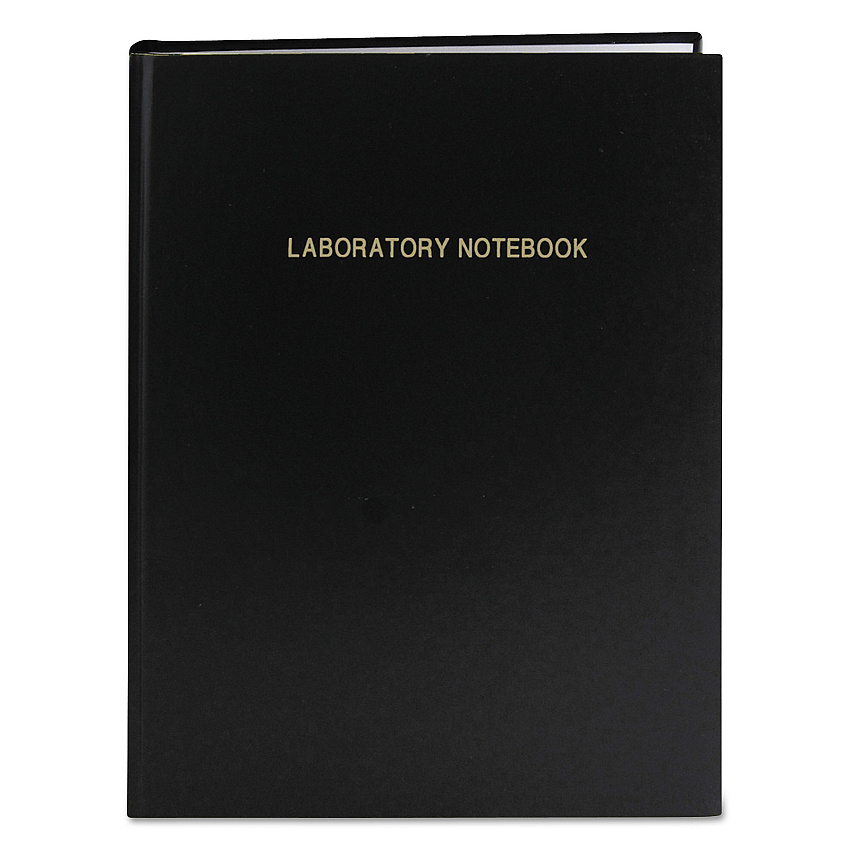 Roaring Spring Lab Research Notebook, Quadrille Rule (5 sq/in), Black Cover, (72) 11.25 x 8.75 Sheets (77160)
