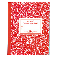 Roaring Spring Grade School Ruled Composition Book, Grade 3 Manuscript Format, Red Marble Cover, (50) 9.75 x 7.75 Sheets (77922)