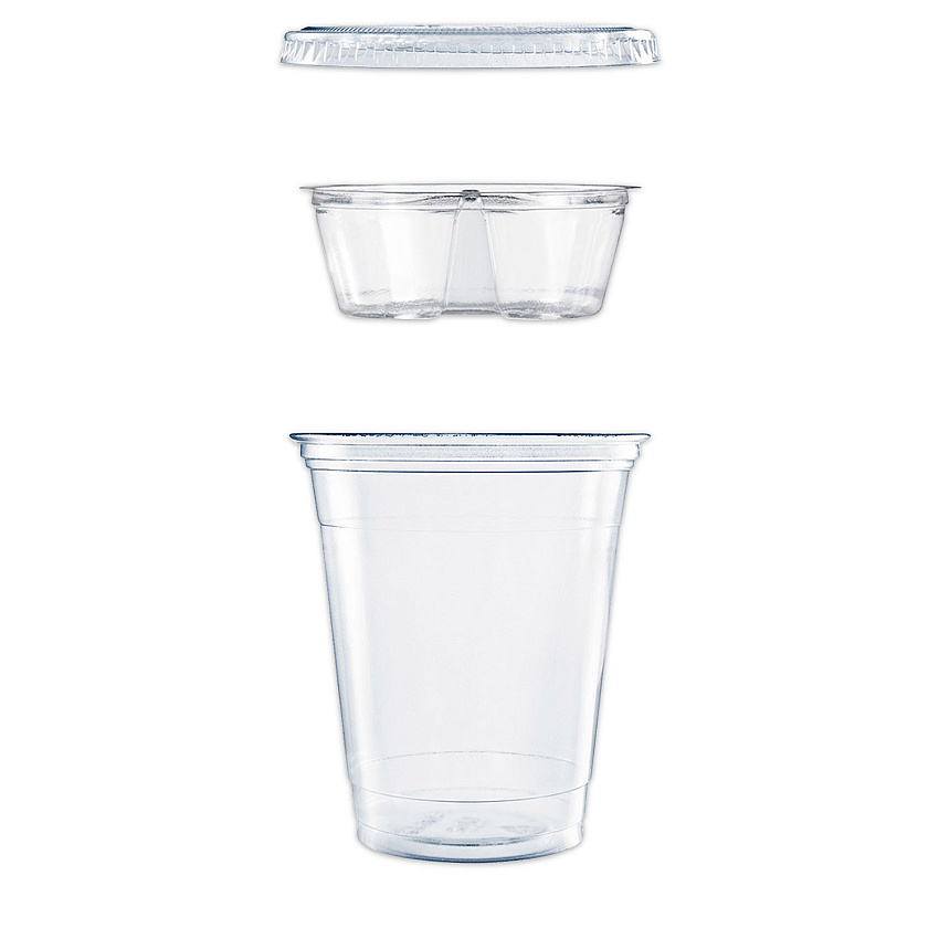 Dart Clear PET Grab n Go Kit Combo with Insert, 12 oz, Clear, 500/Carton (PF35C1CP)