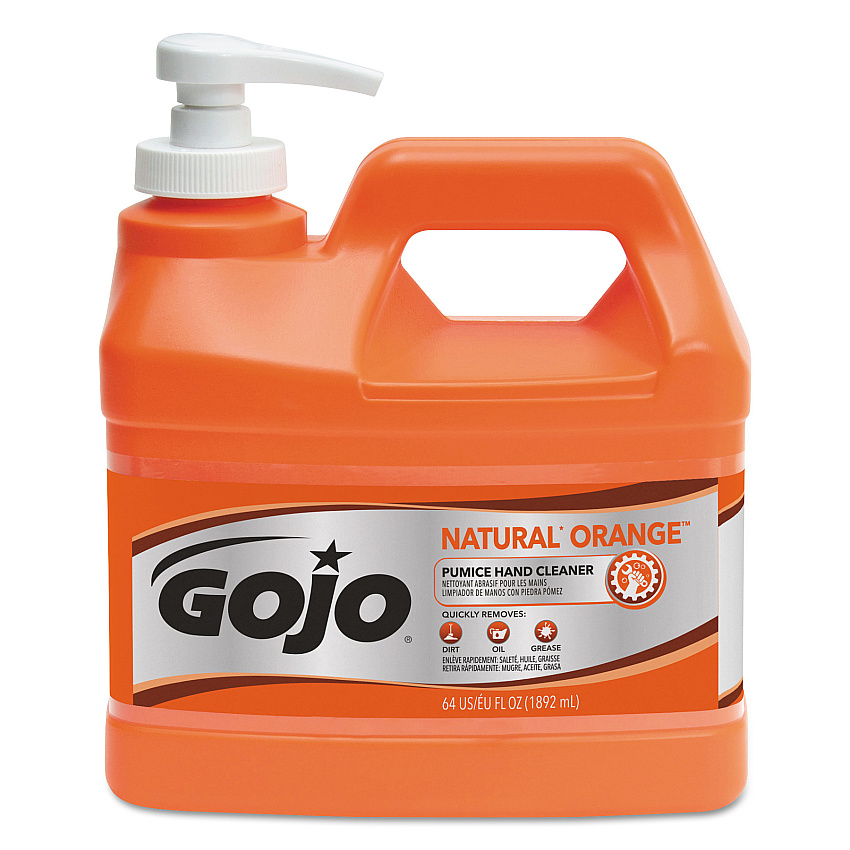 GOJO NATURAL ORANGE Pumice Hand Cleaner, Citrus Scent, 0.5 gal (095804)