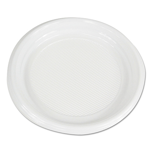 Boardwalk&reg; Hi-Impact Plastic Dinnerware Plate, 9" Dia, 500 Plates (BWKPLTHIPS9WH)