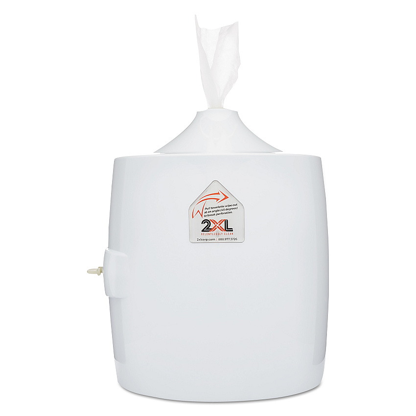2XL Contemporary Wall Mount Wipe Dispenser, 11 x 11 x 13, White (L82)