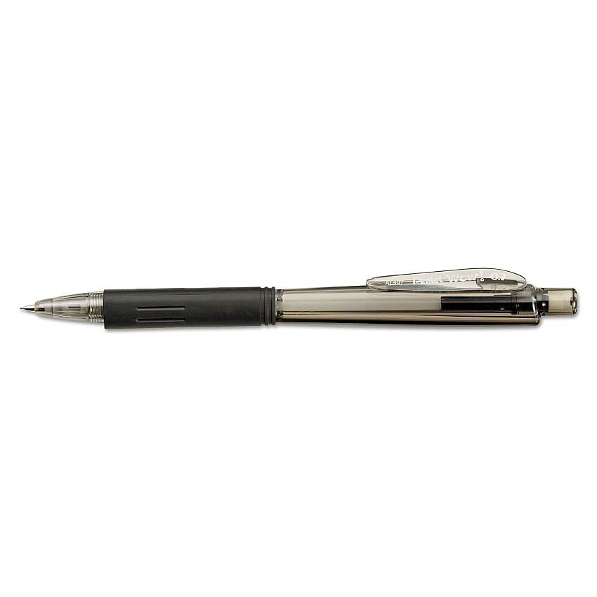 Pentel Wow! Pencils, 0.7 mm, HB (#2), Black Lead, Black Barrel, Dozen (AL407A)