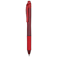 Pentel EnerGel-X Gel Pen, Retractable, Bold 1 mm, Red Ink, Translucent Red/Red Barrel, Dozen (BL110B)