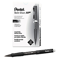 Pentel Twist-Erase EXPRESS Mechanical Pencil, 0.9 mm, HB (#2), Black Lead, Black Barrel, Dozen (QE419A)