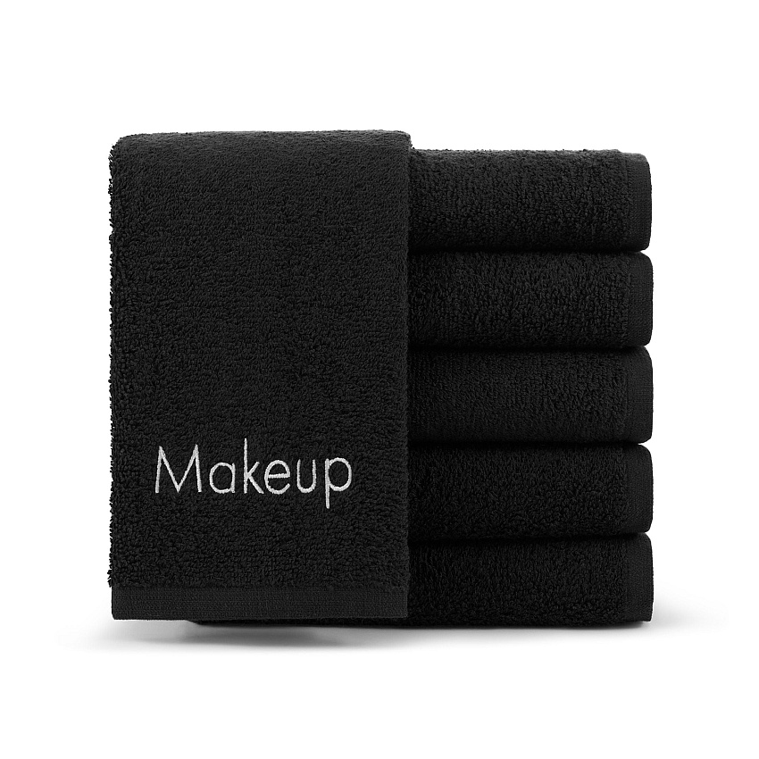 Cotton Makeup Fingertip Towel 11x17 Black - Pack Of 6 (MAKEUP-11X17)
