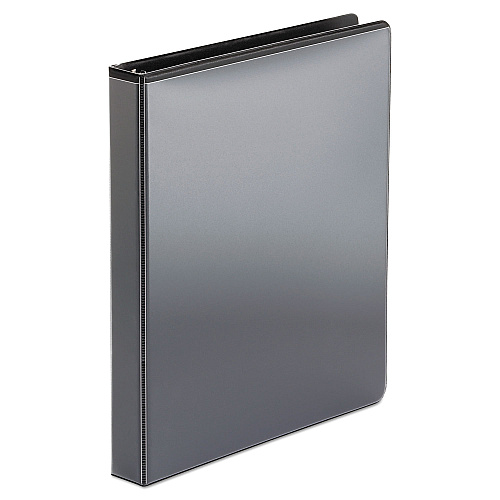 Office Impressions Economy Round Ring View Binder, 3 Rings, 1" Capacity, 11 x 8.5, Black (OFF80961)