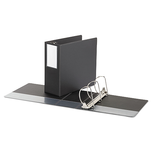 Universal Deluxe Non-View D-Ring Binder with Label Holder, 3 Rings, 5"  Capacity, 11 x 8.5, Black (UNV20714) | OfficeCrave.com