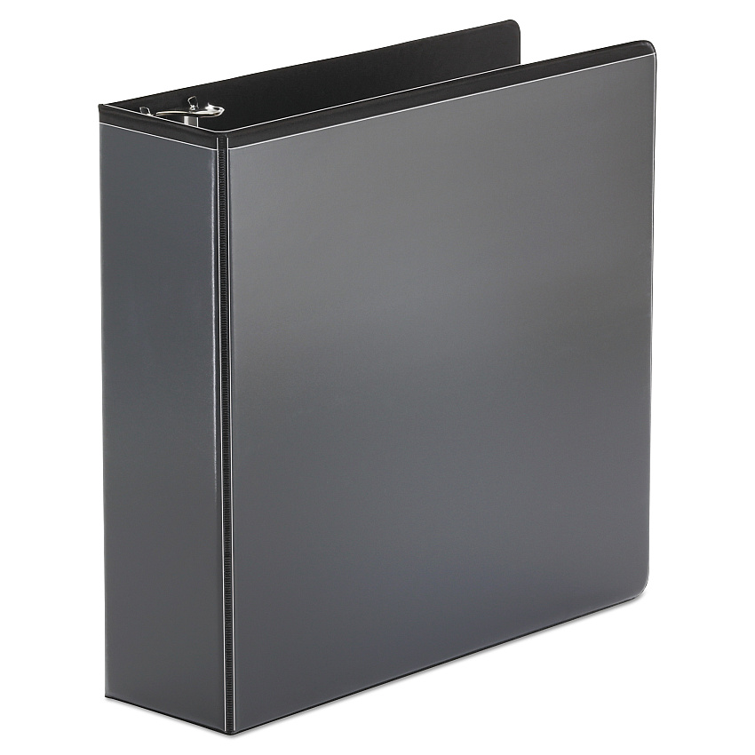 Universal Economy Round Ring View Binder, 3 Rings, 3" Capacity, 11 x 8.5, Black (UNV20991)