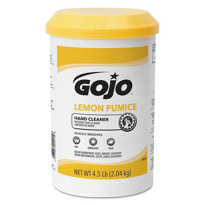 GOJO Pumice Hand Cleaner, Lemon Scent, 4.5 lb, 6/Carton (0915)