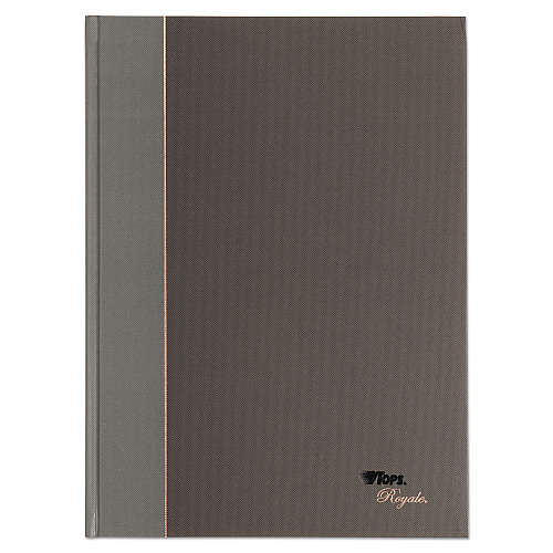 TOPS Royale Casebound Business Notebooks, 1-Subject, Medium/College Rule, Black/Gray Cover, (96) 11.75 x 8.25 Sheets (25232)