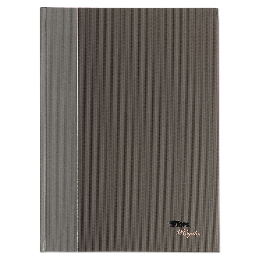 TOPS Royale Casebound Business Notebooks, 1-Subject, Medium/College Rule, Black/Gray Cover, (96) 11.75 x 8.25 Sheets (25232)