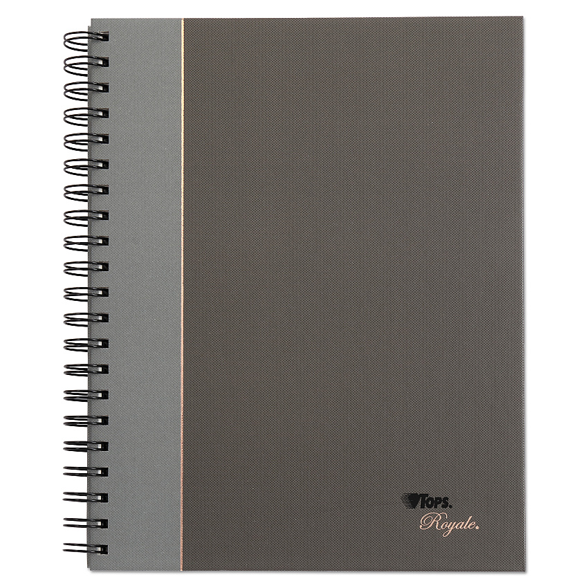 TOPS Royale Wirebound Business Notebooks, 1-Subject, Medium/College Rule, Black/Gray Cover, (96) 8.25 x 5.88 Sheets (25330)
