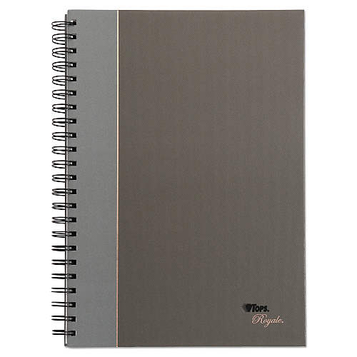 TOPS Royale Wirebound Business Notebooks, 1-Subject, Medium/College Rule, Black/Gray Cover, (96) 11.75 x 8.25 Sheets (25332)