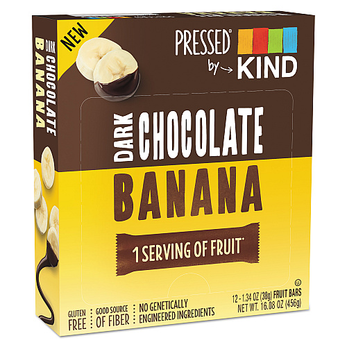 Pressed by KIND Bars, Dark Chocolate Banana, 1.34 oz, 12/Pack (25973)