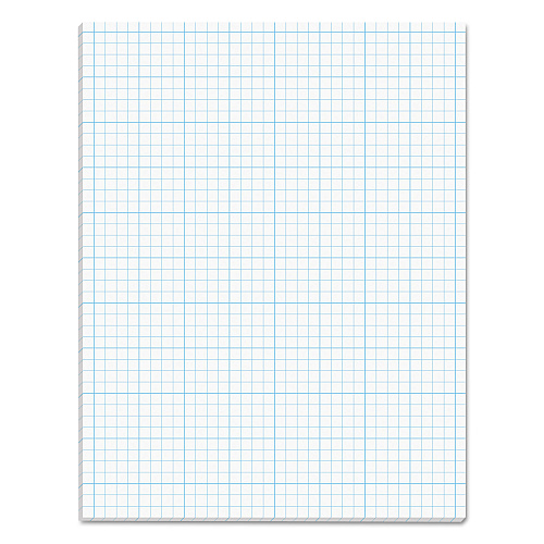 TOPS Cross Section Pads, Cross-Section Quadrille Rule (4 sq/in, 1 sq/in), 50 White 8.5 x 11 Sheets (35041)