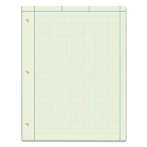 TOPS Engineering Computation Pads, Cross-Section Quadrille Rule (5 sq/in, 1 sq/in), Green Cover, 100 Green-Tint 8.5 x 11 Sheets (35500)