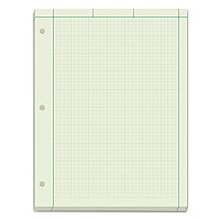 TOPS Engineering Computation Pads, Cross-Section Quadrille Rule (5 sq/in, 1 sq/in), Green Cover, 200 Green-Tint 8.5 x 11 Sheets (35502)