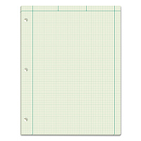 TOPS Engineering Computation Pads, Cross-Section Quad Rule (5 sq/in, 1 sq/in), Black/Green Cover, 100 Green-Tint 8.5 x 11 Sheets (35510)