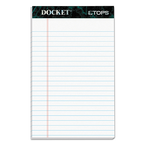 TOPS Docket Ruled Perforated Pads, Narrow Rule, 50 White 5 x 8 Sheets, 12/Pack (63360)