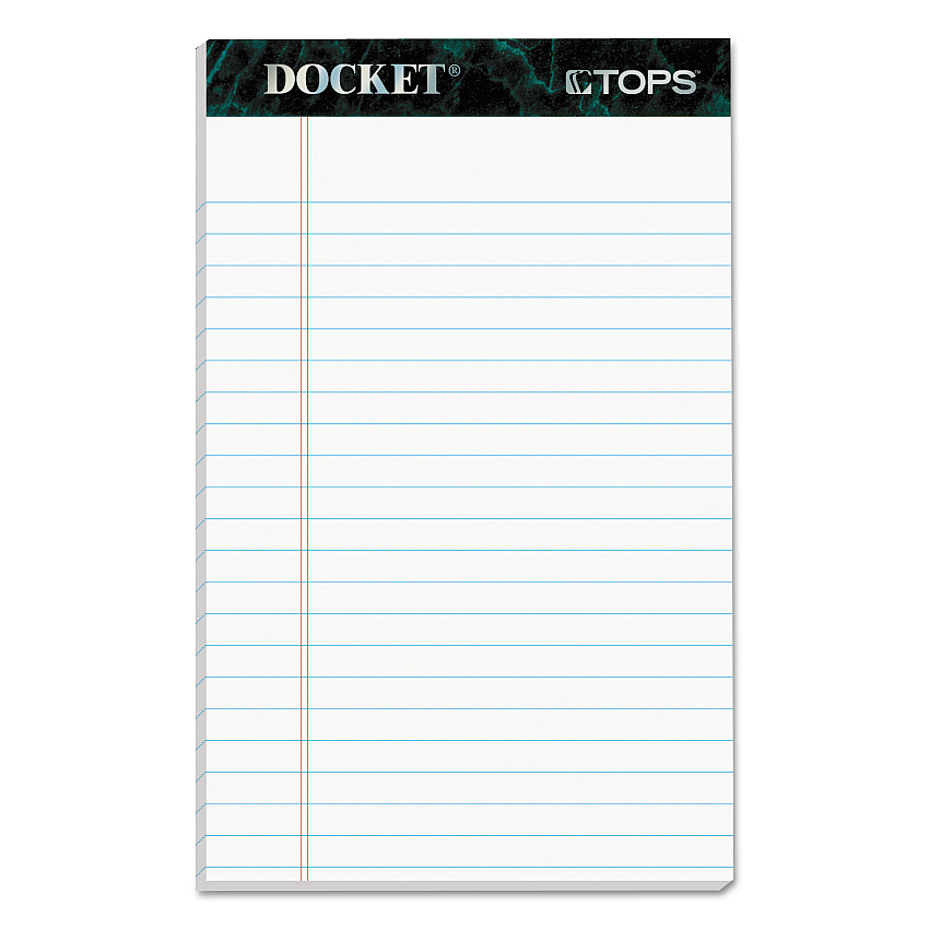 TOPS Docket Ruled Perforated Pads, Narrow Rule, 50 White 5 x 8 Sheets, 12/Pack (63360)