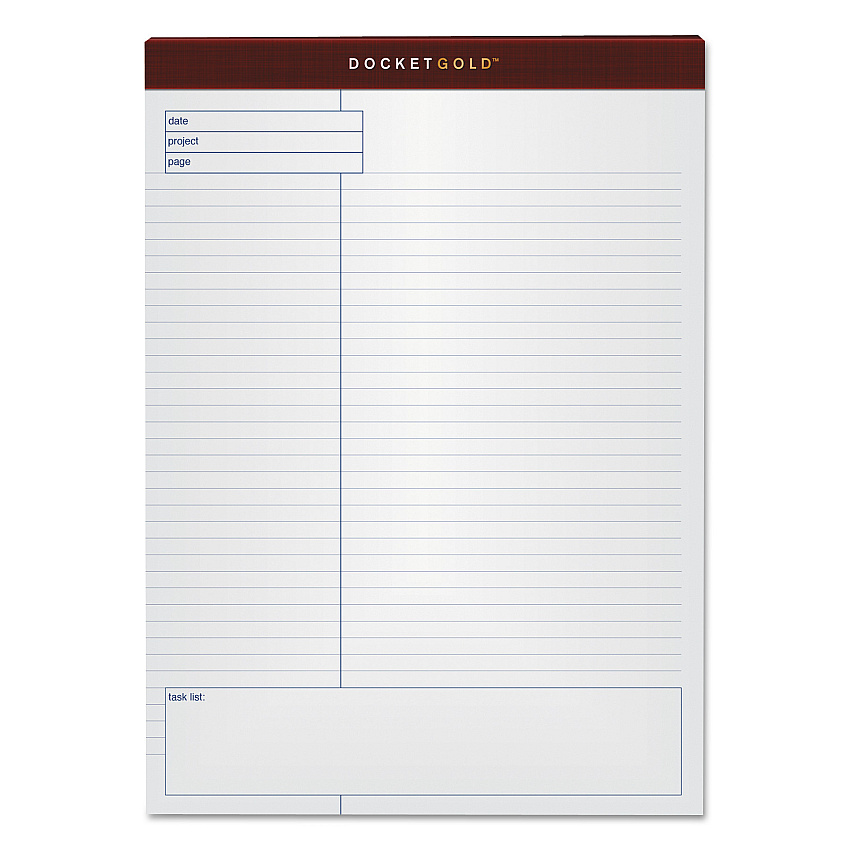 TOPS Docket Gold Planning Pads, Project-Management Format, Quadrille Rule (4 sq/in), 40 White 8.5 x 11.75 Sheets, 4/Pack (77102)