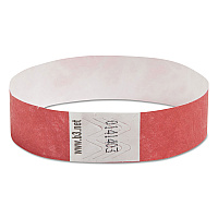 SICURIX Security Wristbands, Sequentially Numbered, 10" x 0.75", Red, 100/Pack (85020)