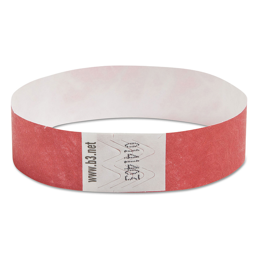 SICURIX Security Wristbands, Sequentially Numbered, 10" x 0.75", Red, 100/Pack (85020)