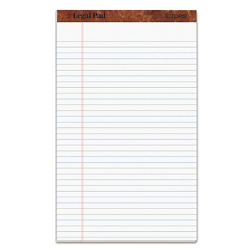 TOPS "The Legal Pad" Ruled Perforated Pads, Wide/Legal Rule, 50 White 8.5 x 14 Sheets, Dozen (7573)