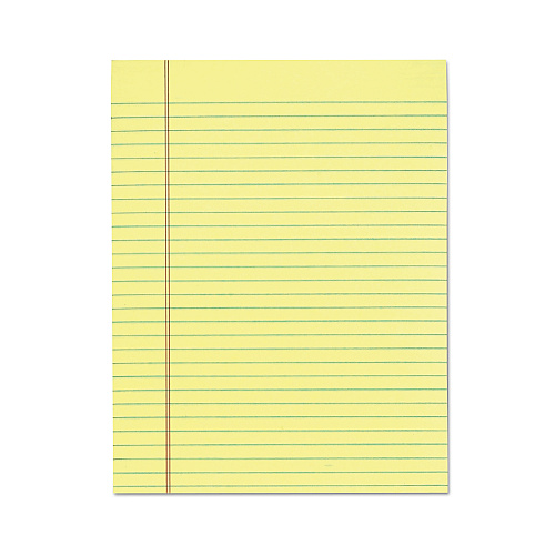 TOPS "The Legal Pad" Glue Top Pads, Wide/Legal Rule, 50 Canary-Yellow 8.5 x 11 Sheets, 12/Pack (7522)