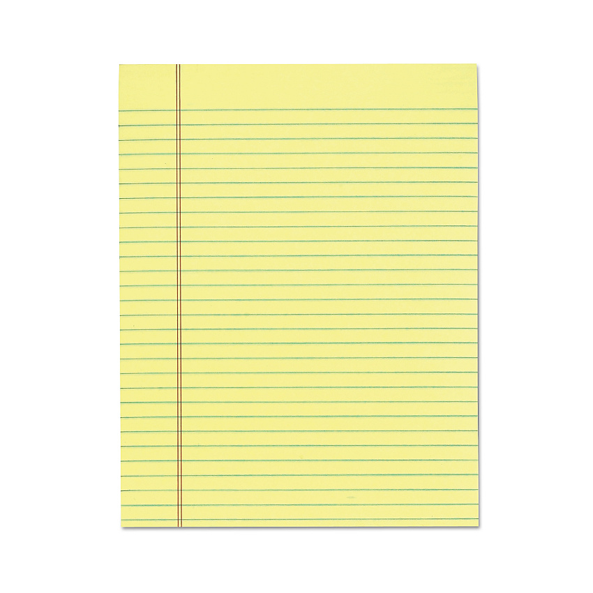 TOPS "The Legal Pad" Glue Top Pads, Wide/Legal Rule, 50 Canary-Yellow 8.5 x 11 Sheets, 12/Pack (7522)