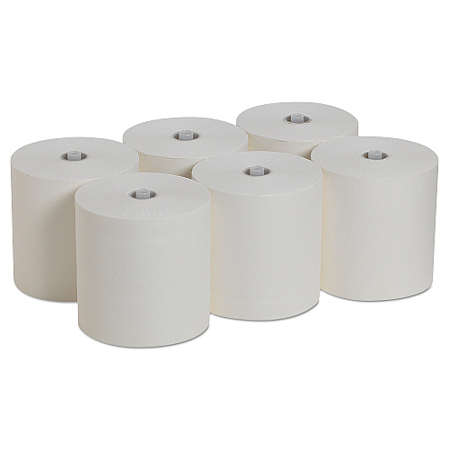 Pacific Blue&reg; Hardwound Paper Towels, White 1-Ply, 1150-ft Rolls, 6 Rolls (26490)
