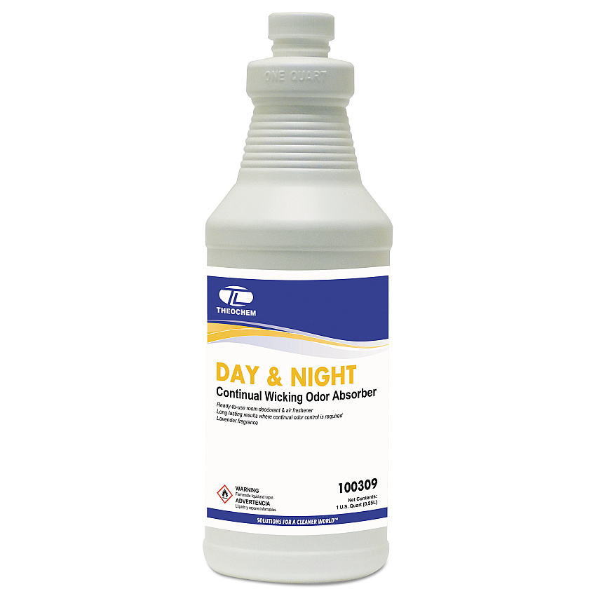 Theochem Day and Night Wicking Odor Absorber, 32 oz Bottle, Lavender, 12/Carton (309QT)
