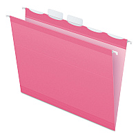 Pendaflex Ready-Tab Colored Reinforced Hanging Folders, Letter Size, 1/5-Cut Tabs, Pink, 20/Box (90240)