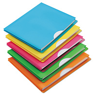 Pendaflex Glow Poly File Jacket, Straight Tab, Letter Size, Assorted Colors, 5/Pack (50992)