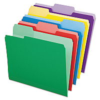 Pendaflex File Folders with Erasable Tabs, 1/3-Cut Tabs: Assorted, Letter Size, Assorted Colors, 30/Pack (84370)