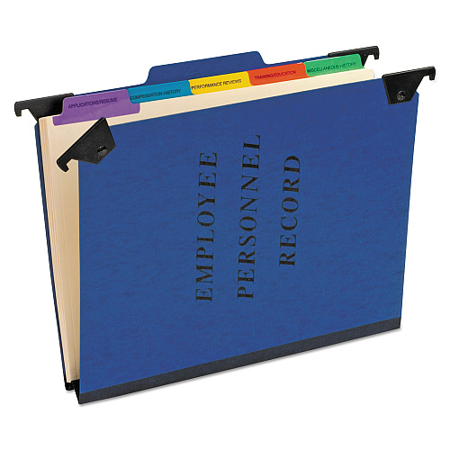 Pendaflex Hanging-Style Personnel Folders, 5 Dividers with 1/5-Cut Tabs, Letter Size, 1/3-Cut Exterior Tabs, Blue (SER2BL)